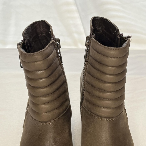 Harley-Davidson Boots Womens 9 Brown Leather Ankle Moto Chunky Heel Double Zip - Picture 6 of 16